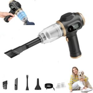 Aspiradora inalámbrica de mano para coche, aspirador portátil 6 en 1 potente, con pantalla con inteligente y accesorios de limpieza múltiple para coche, hogar, oficina, mascota