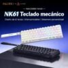 AJAZZ Mini 60% teclado mecánico de juegos 61 teclas teclado de oficina con cable ultra compacto NK61 teclado de computadora de oficina mecánico ergonómico interruptor rojo configuración pequeña enchufe de almacenamiento de escritorio portátil y juego adecuado para juegos y oficina